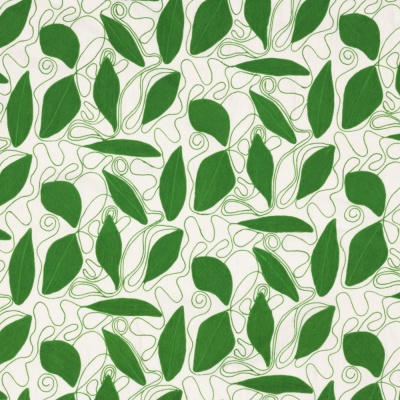 Veronique de Soultrait Foliage Indoor Embroidered Fabric in Green