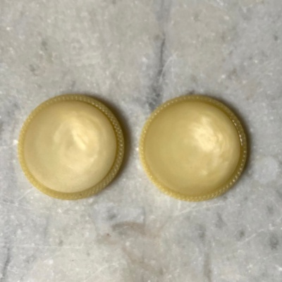 Pair of Large Vintage Ivory Coloured Buttons