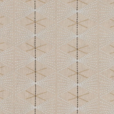 Veronique de Soultrait Mikado Indoor Embroidered Fabric in Natural