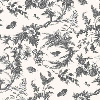 Anna French Newlands Toile Wallpaper in Black