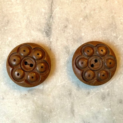 Pair of  Vintage Wooden Buttons