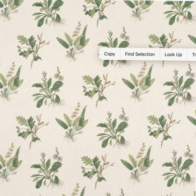 Anna French Woodland Fabric in Green on Natural