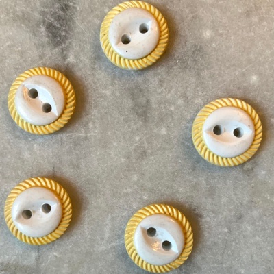 Vintage Yellow/White Buttons