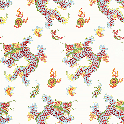 Anna French Dragon Dance Wallpaper in Multi