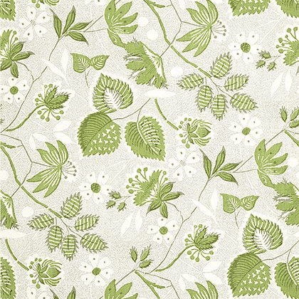 Anna French Indienne Hazel Wallpaper in Green and Beige