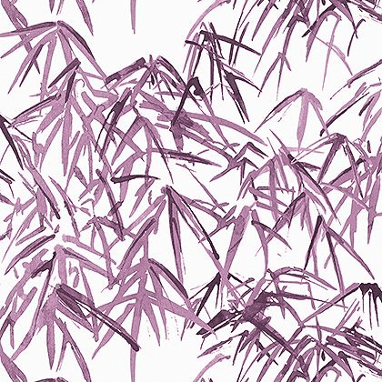 Anna French Kyoto Leaves Wallpaper in Eggplant