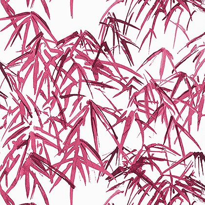 Anna French Kyoto Leaves Wallpaper in Fuchsia
