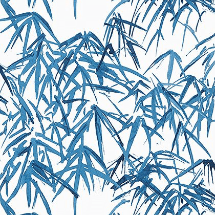 Anna French Kyoto Leaves Wallpaper in Navy
