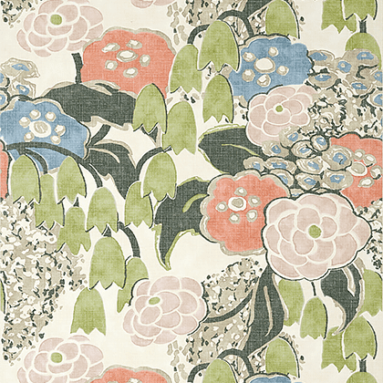 Anna French Laura  Wallpaper in Blush and Green