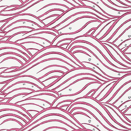 Anna French Waves Wallpaper in Fuchsia