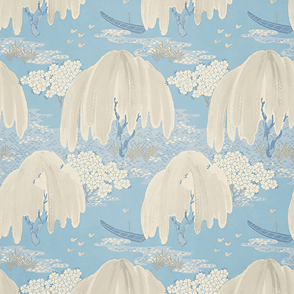 Anna French Willow Tree Wallpaper in Soft Blue