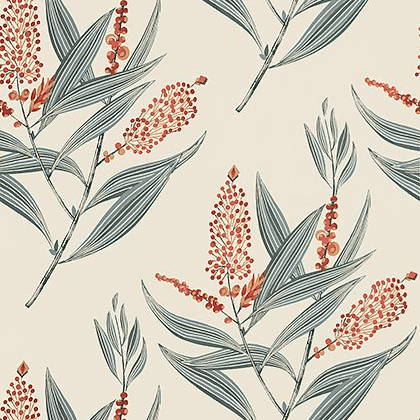 Anna French Winter Bud Wallpaper in Coral