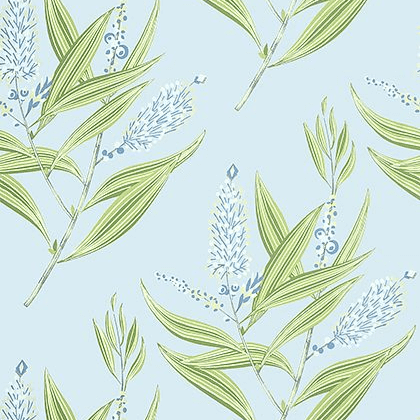 Anna French Winter Bud Wallpaper in Soft Blue