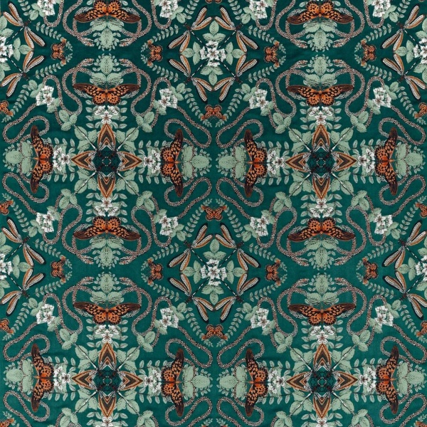 Clarke and Clarke Emerald Forest Jacquard in Teal