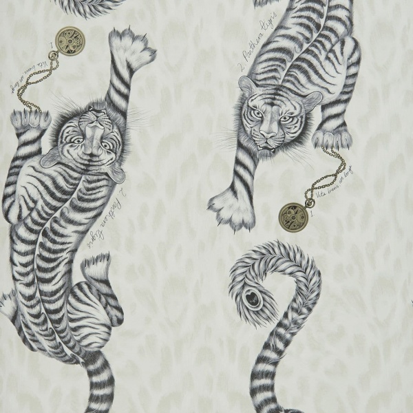 Emma Shipley Tigris Wallpaper in Monochrome