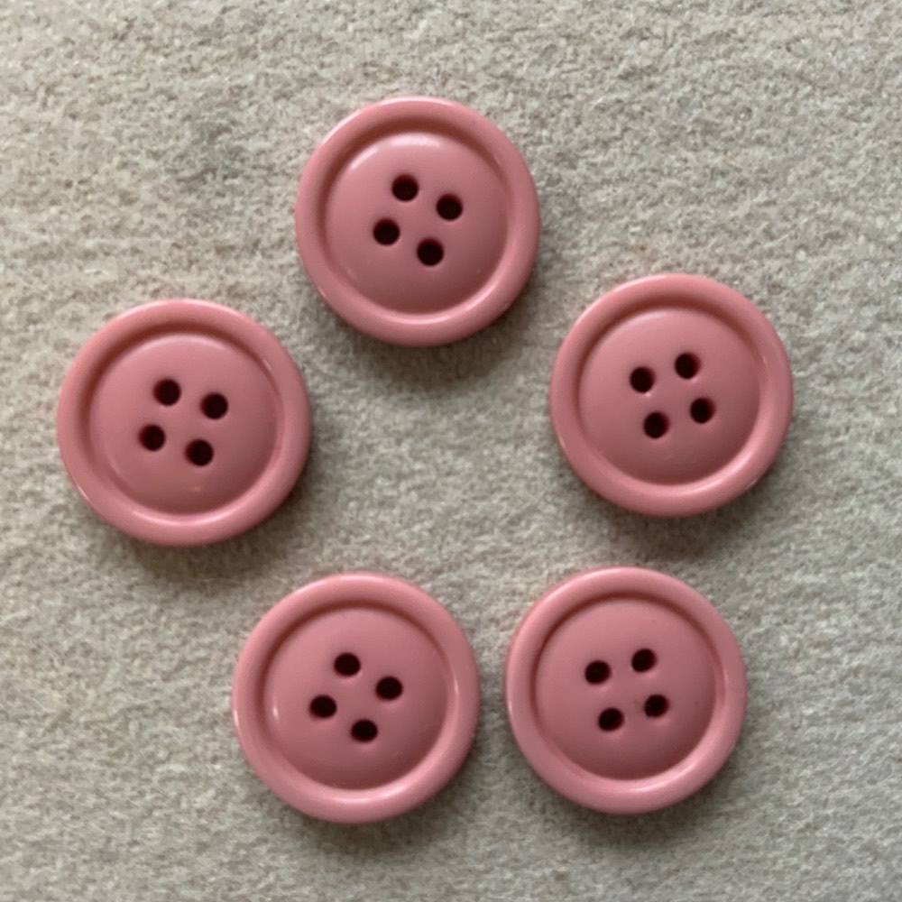 Vintage Pink Buttons. Set of 5