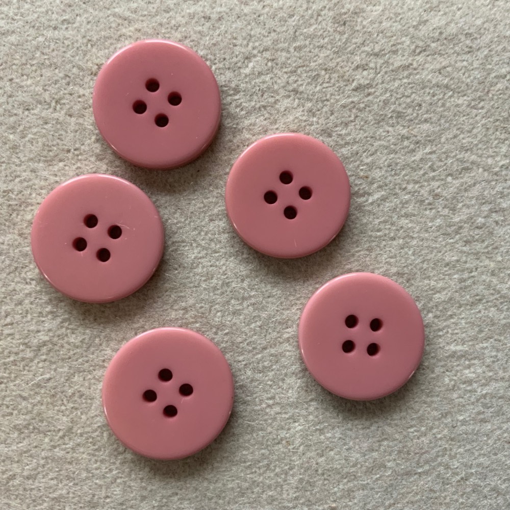 Vintage Pink Buttons. Set of 5