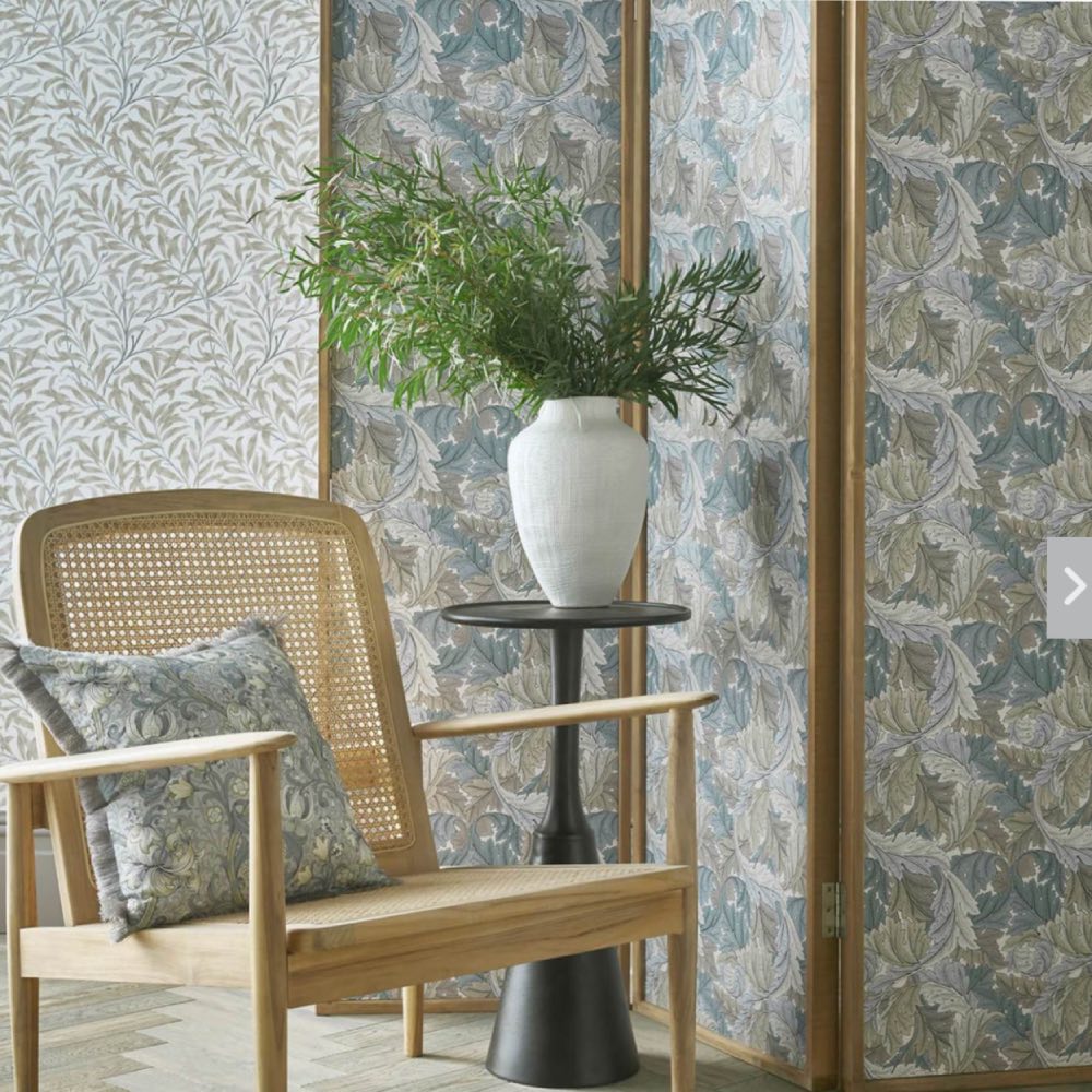 Clarke & Clarke Acanthus Wallpaper in Slate