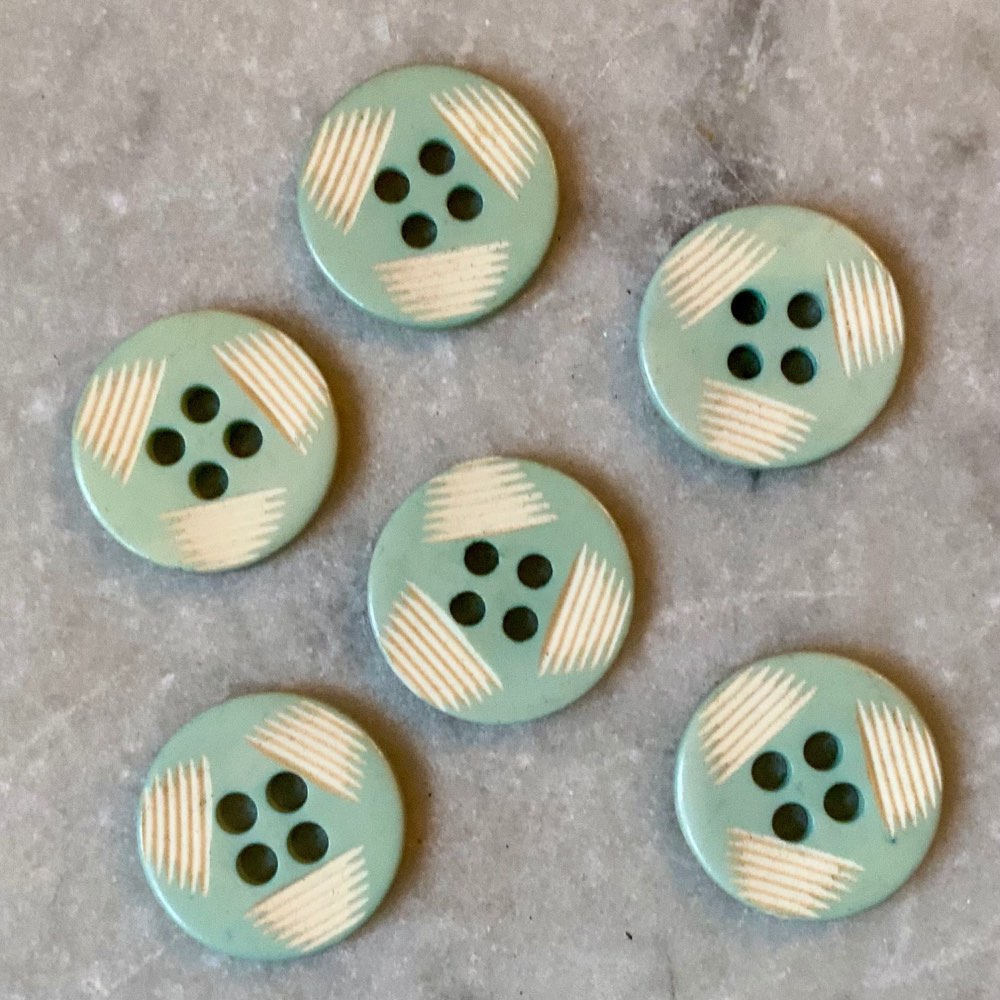 Vintage Aqua/Cream Buttons