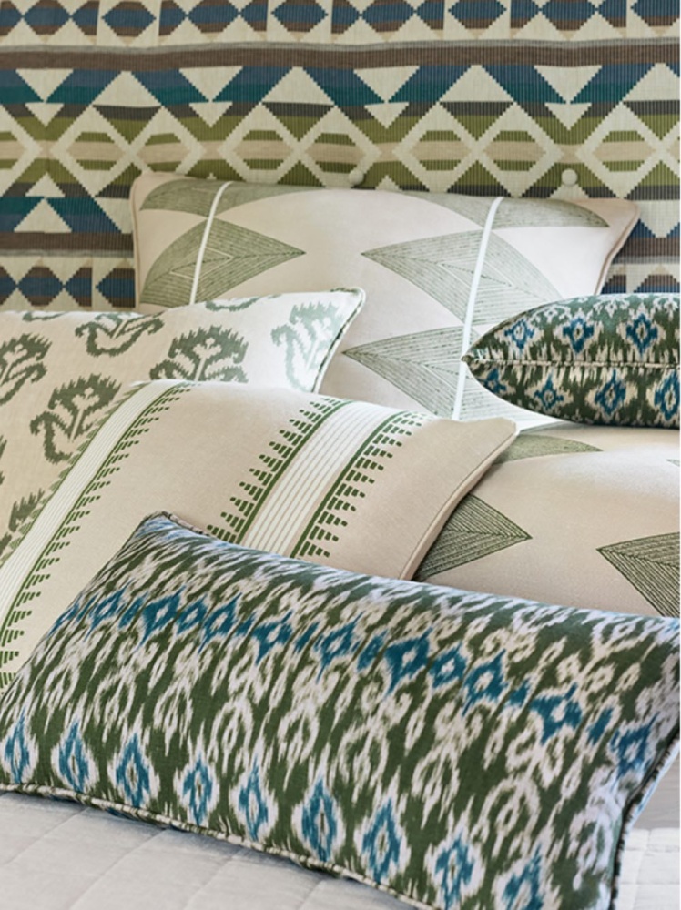 Thibaut Atlas Ikat Fabric in Wild Sage