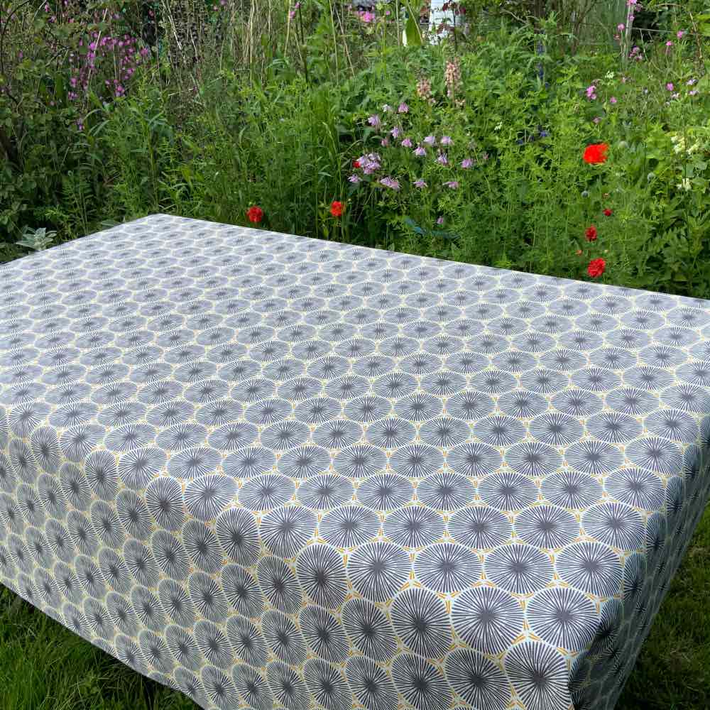 Axela Outdoor Fabric in Mustard/Charcoal