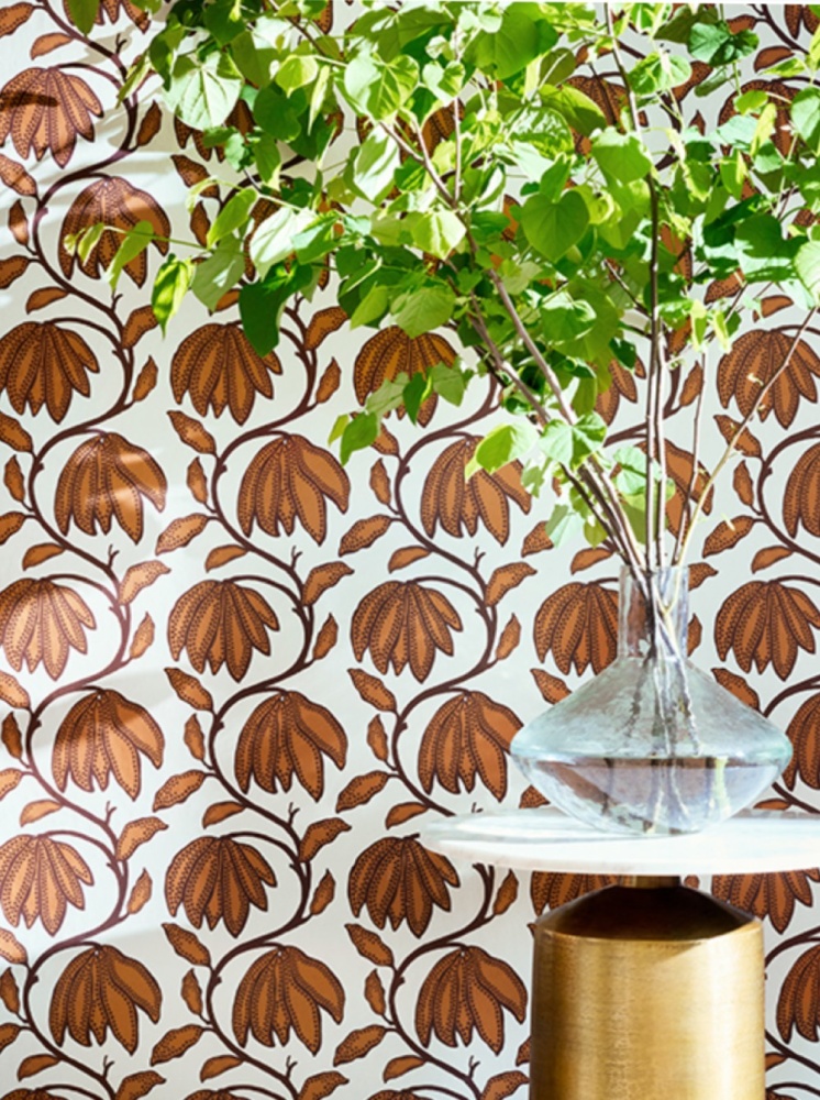 Thibaut Desert Flower Wallpaper in Birch