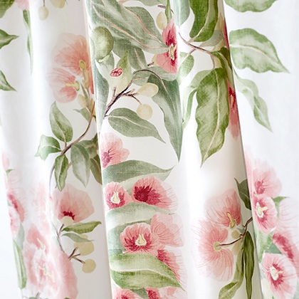 Anna French Camellia Garden Linen in Linen and Navy