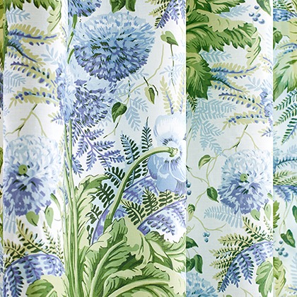 Anna French Dahlia Fabric in Spring on White