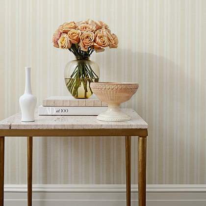 Anna French Ryland Stripe Wallpaper in Soft Gold