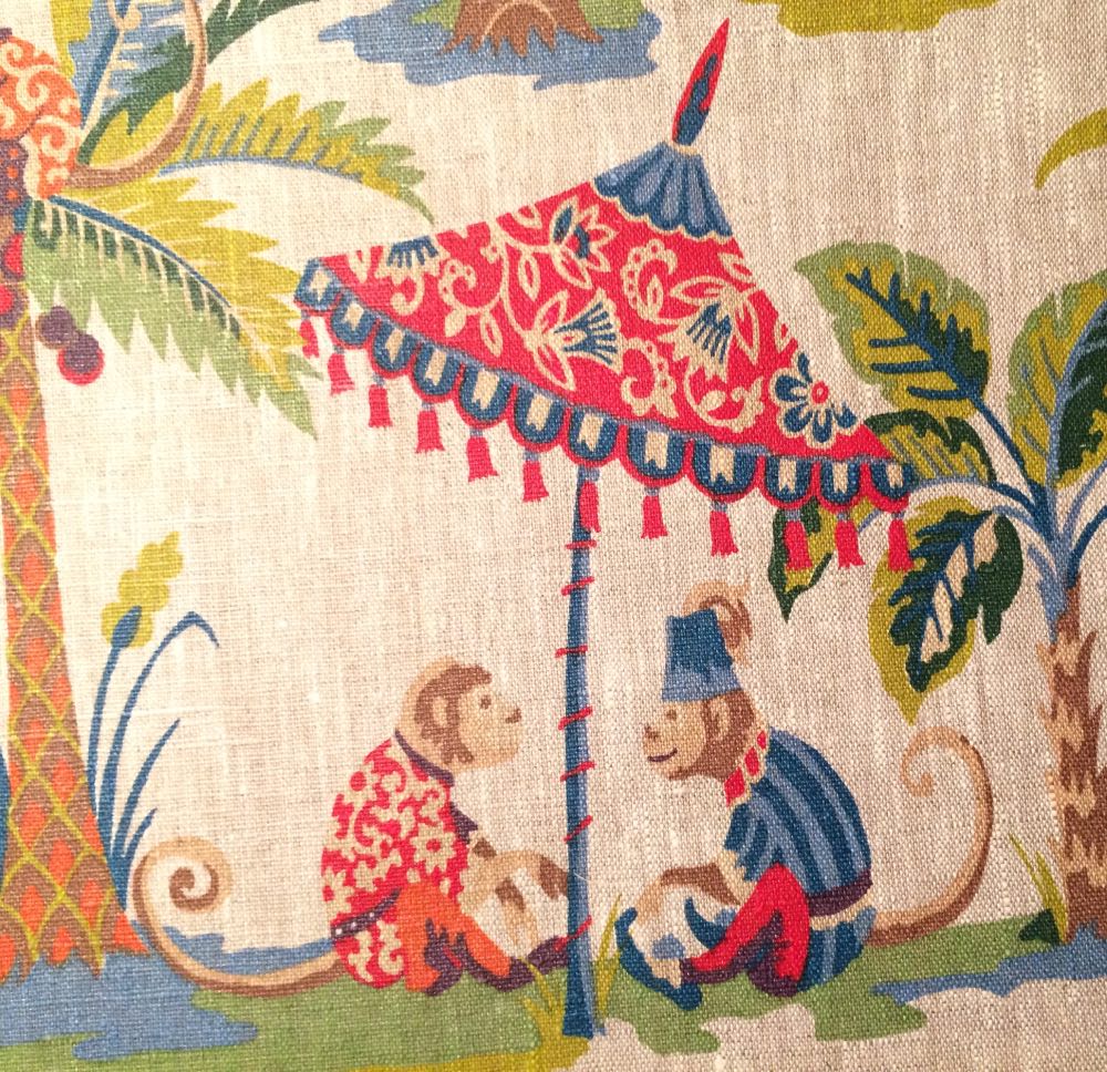 Exotic Monkey Linen Fabric - norfolktextiles.co.uk