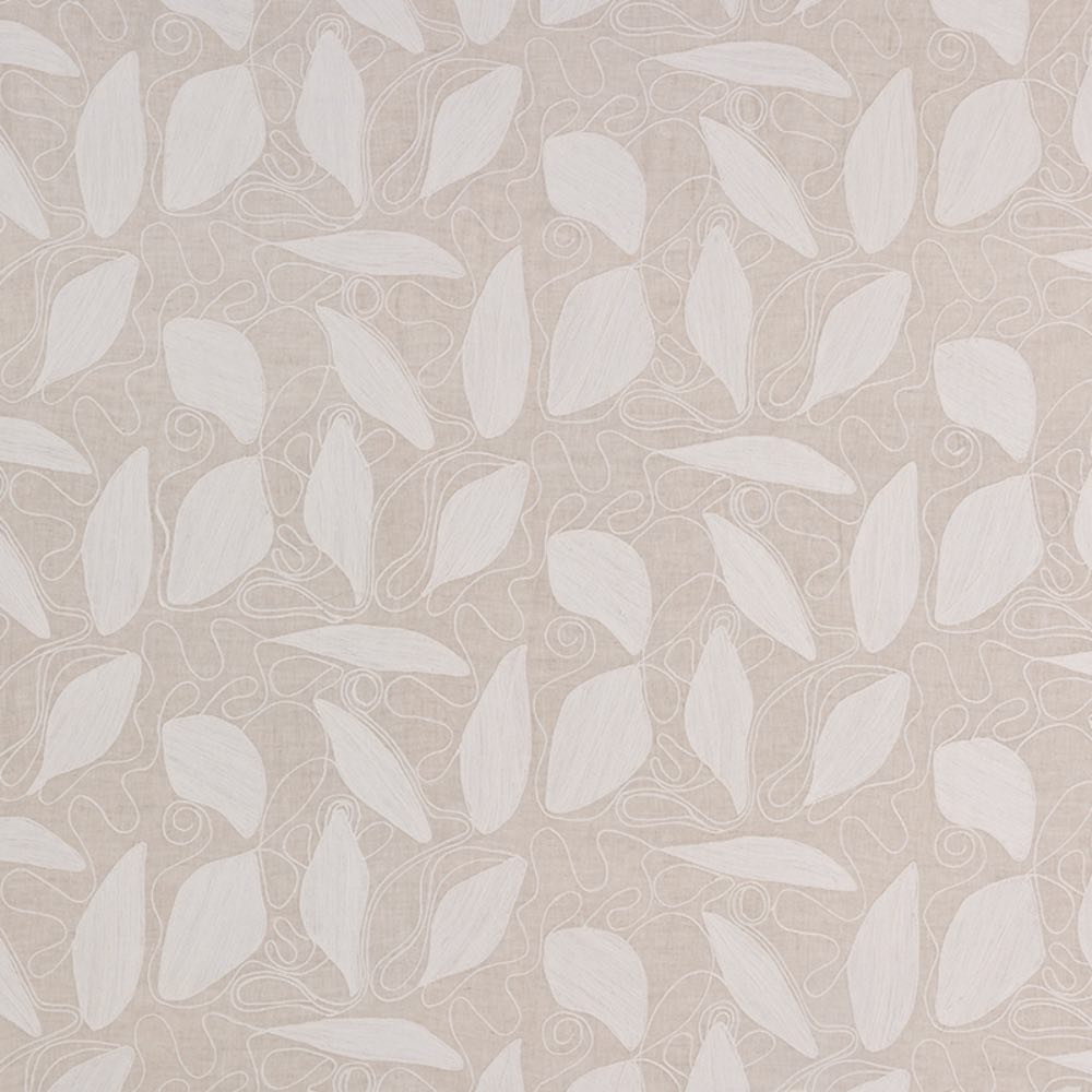 Veronique de Soultrait Foliage Indoor Embroidered Fabric in Natural