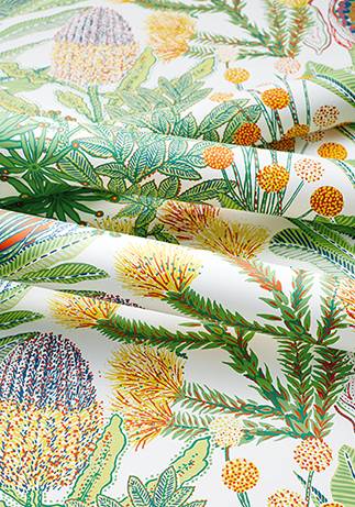 Thibaut Protea Wallpaper in Coral