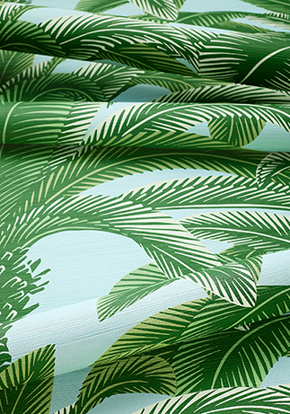 Thibaut Queen Palm Wallpaper in Spa Blue