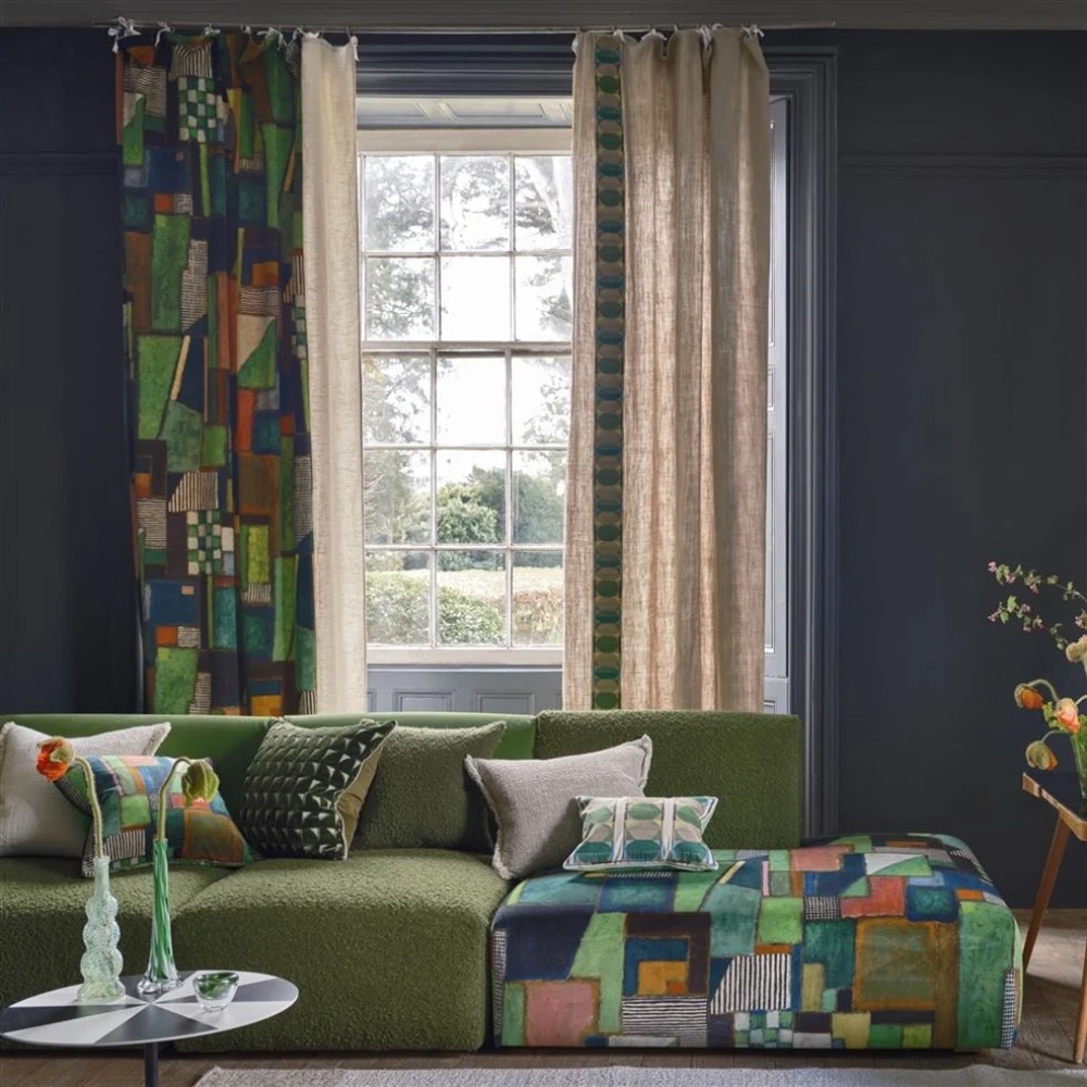 Designers Guild Raku Patchwork Velvet in Emerald