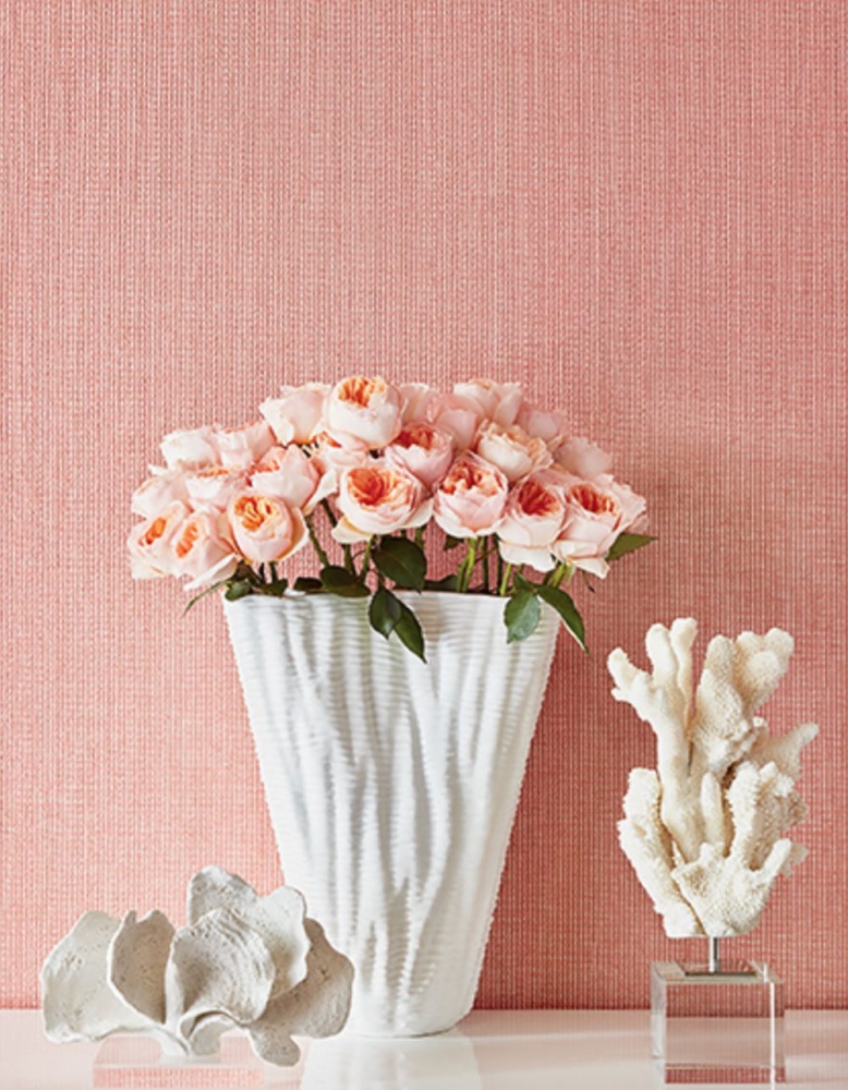 Thibaut Straw Jute Wallpaper in White