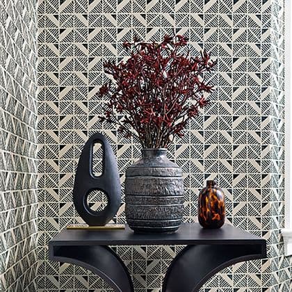 Anna French Bloomsbury Square Wallpaper in Black
