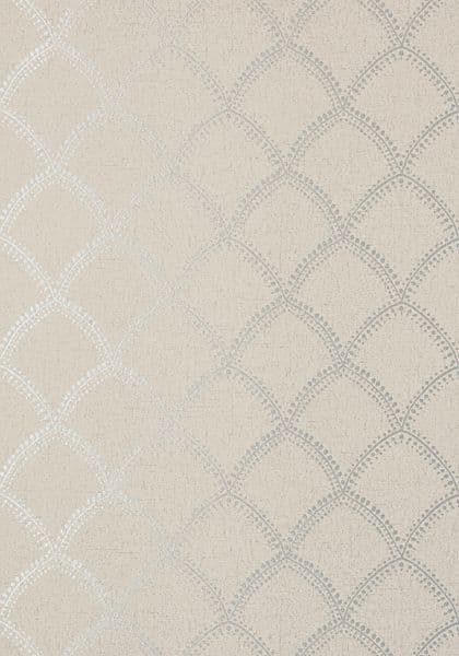 Anna French Burmese Wallpaper in Metallic on Taupe