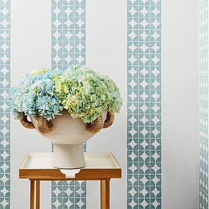 Anna French Fairmont Stripe Wallpaper in Teal