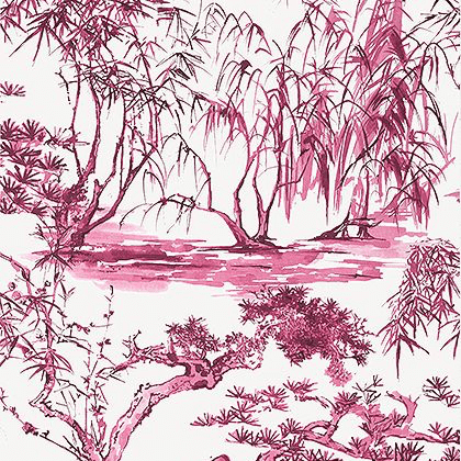 Anna French Kyoto Wallpaper in Fuchsia