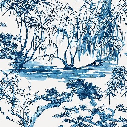 Anna French Kyoto Wallpaper in Navy