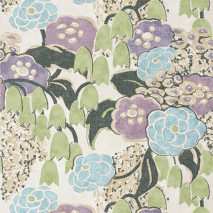Anna French Laura Wallpaper in Lavender and Green