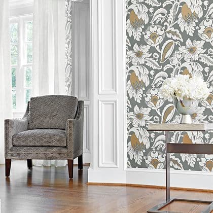 Anna French Mallorca Wallpaper in Charcoal