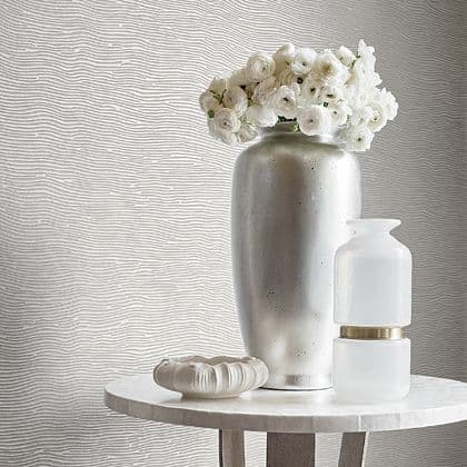 Anna French Onda Wallpaper in Pearl and Silver