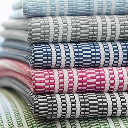 Anna French Reed Stripe Fabric in Grey