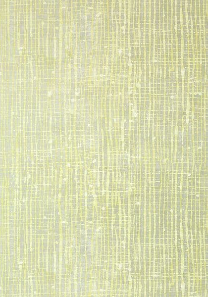 Anna French Violage Wallpaper in Citron and Metallic Silver