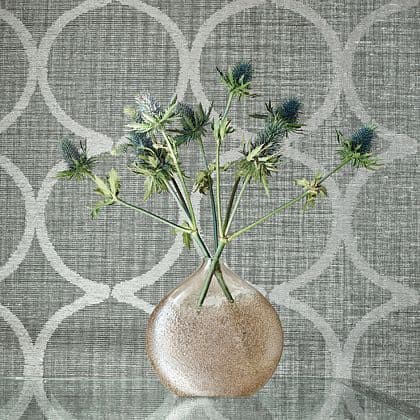 Anna French Watercourse Wallpaper in Metallic Silver on Taupe