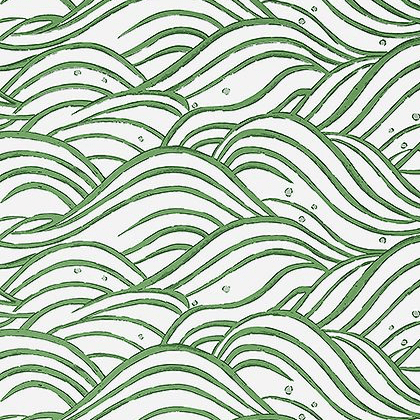 Anna French Waves Wallpaper in Emerald Green