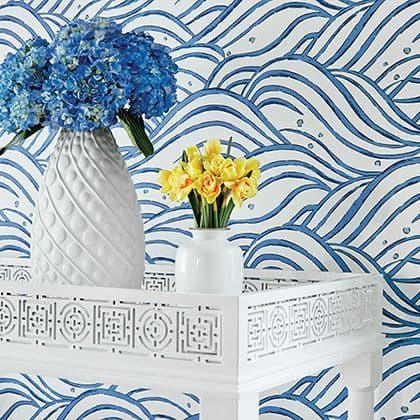 Anna French Waves Wallpaper in Pearl