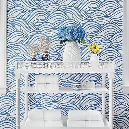 Anna French Waves Wallpaper in Spa Blue
