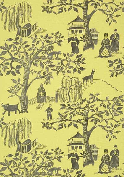 Anna French Willow Wood Wallpaper in Citron